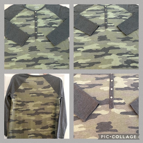 🍀LUCKY Brand 3/4 sleeve incredibly comfortable 5 button crew neck - Picture 1 of 1